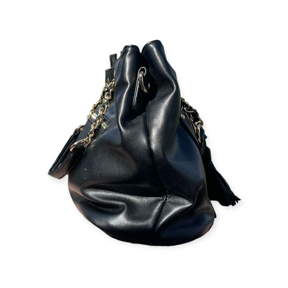 Gussaci Black Polyurethane Hobo Casual Satchel Medium - Picture 3 of 10